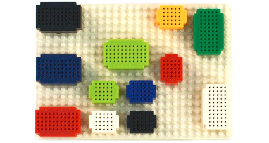Multi-color Block Building Breadboard Kit