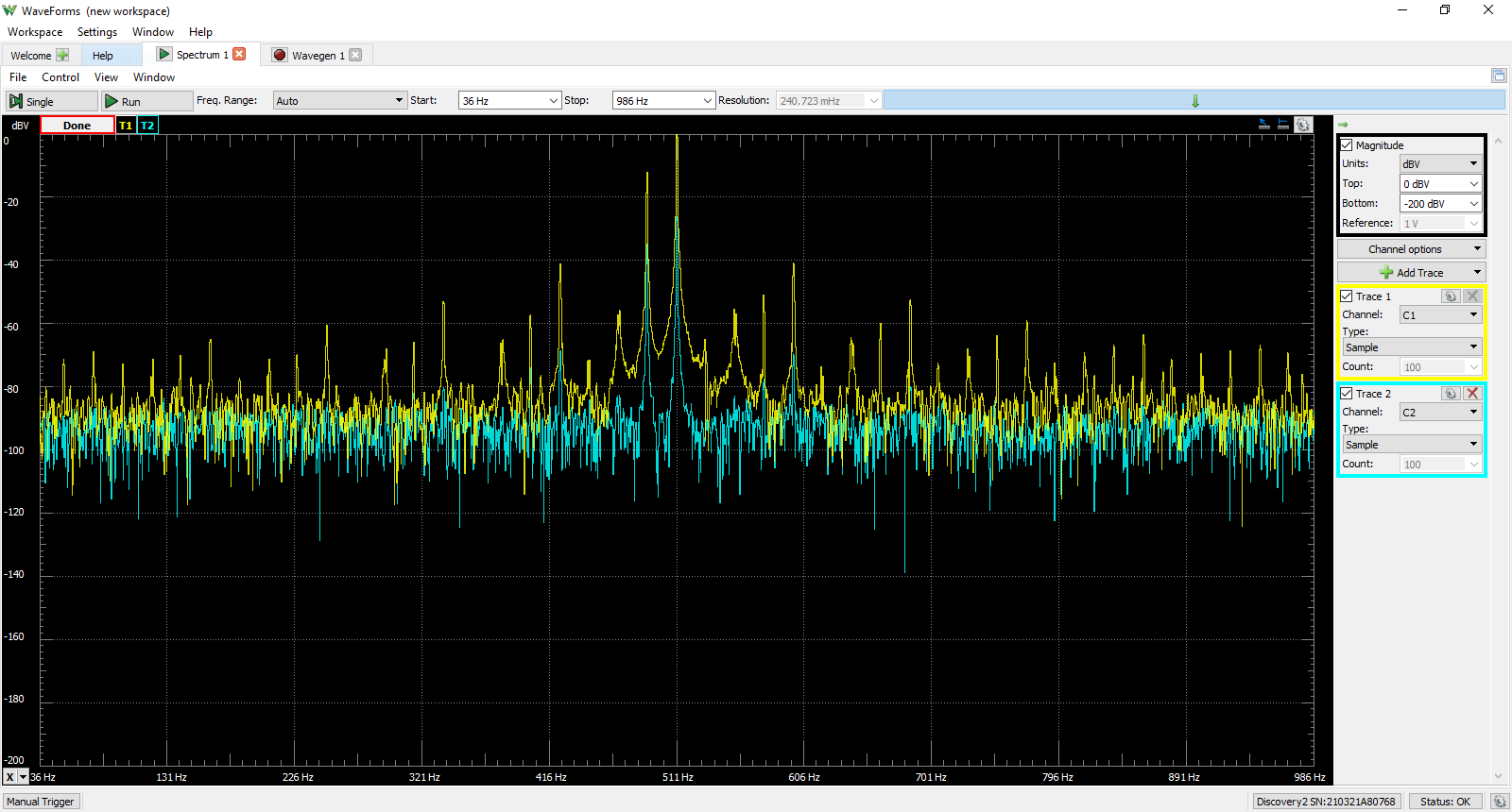 WaveForms Spectrum Analyzer