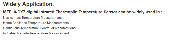 MTP10-DX7 적외선 IR 체온 비접촉식 디지털 감지 온도 Thermopile 센서