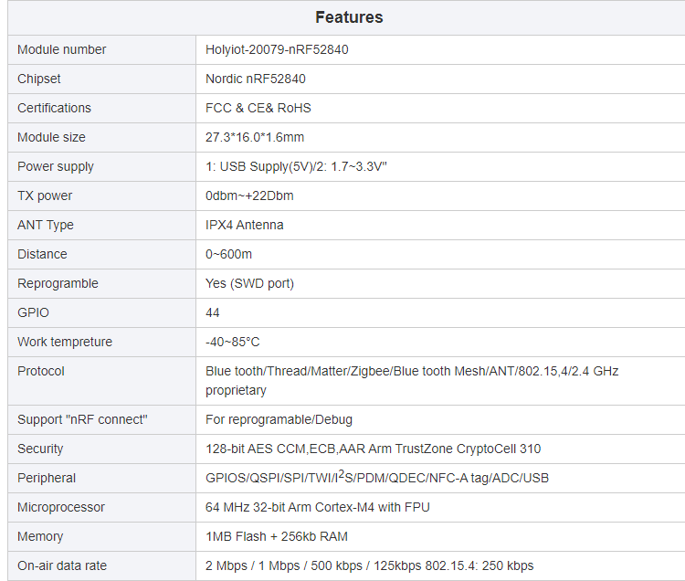 5.3 BLE 메쉬 비콘 FCC CE RoSH 북유럽 nRF52840 ble 무선 BLE 모듈 IOT