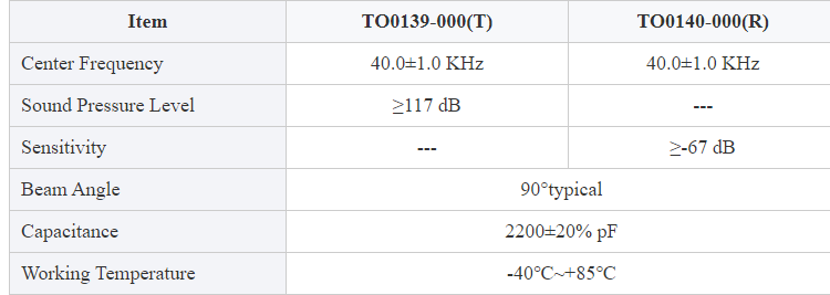 열린 유형 송수신기 8.0mm 초음파 변형기 초음파 전송기 및 수신기 변형기