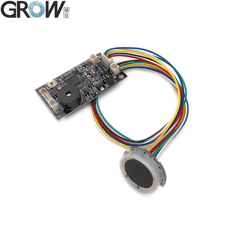 성장 KS200 + R502-A 4 * AA 배터리 또는 DC3.7V--6.5V 모터 출력 원형 링 표시기 빛 지문 액세스 제어 보드