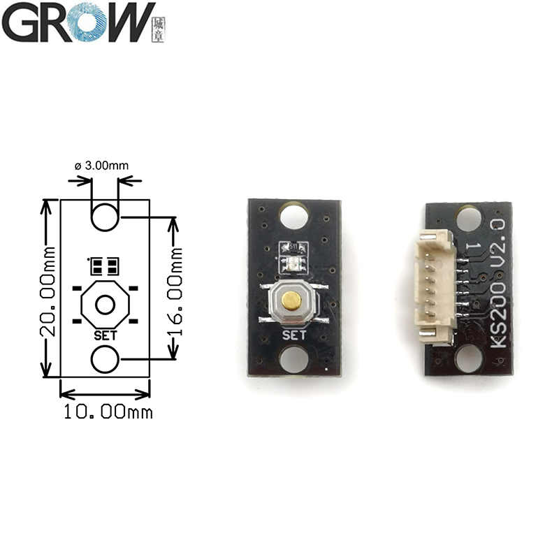 성장 KS200 + R502-A 4 * AA 배터리 또는 DC3.7V--6.5V 모터 출력 원형 링 표시기 빛 지문 액세스 제어 보드