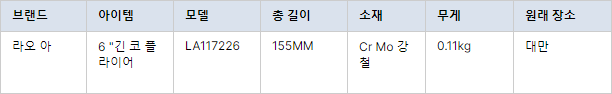 LAOA 7 개 새로운 5/6 인치 플라이어 세트