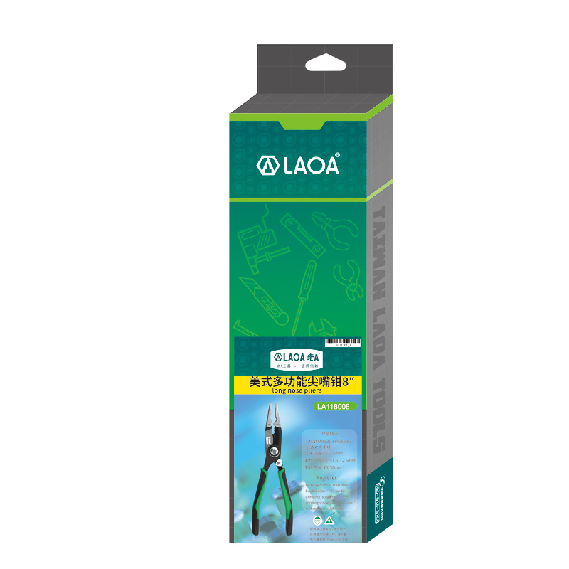 LAOA 8 inch Multitool 펜치 니퍼 조합 바늘 코 펜치 기능 잠금 기능