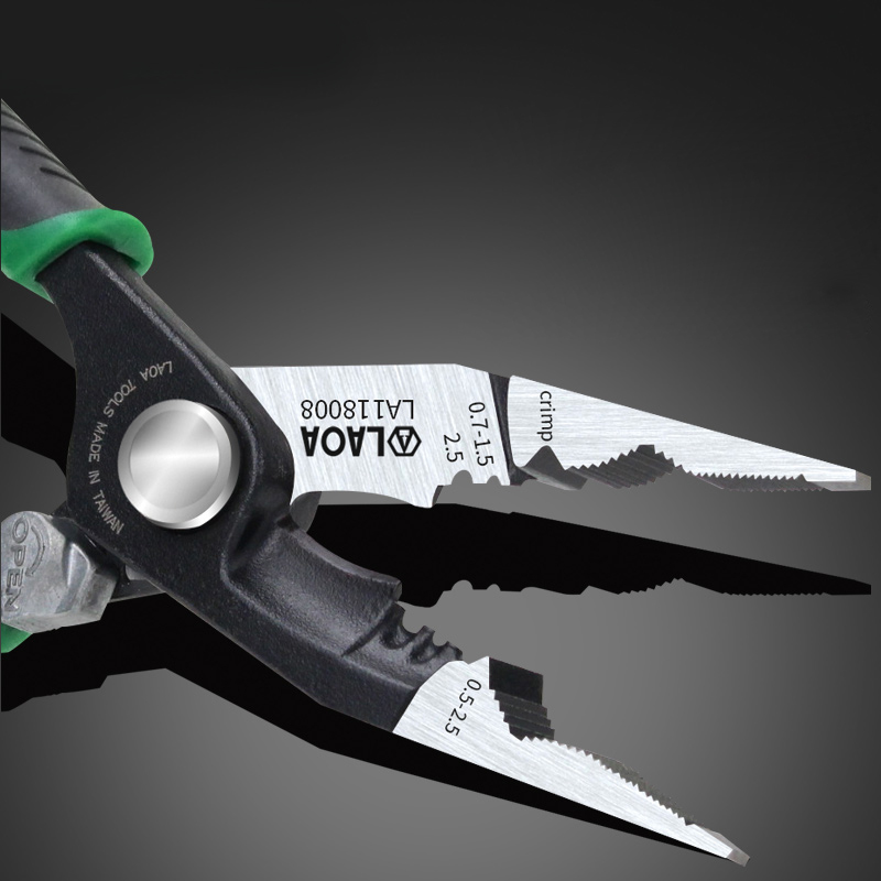 LAOA 8 inch Multitool 펜치 니퍼 조합 바늘 코 펜치 기능 잠금 기능