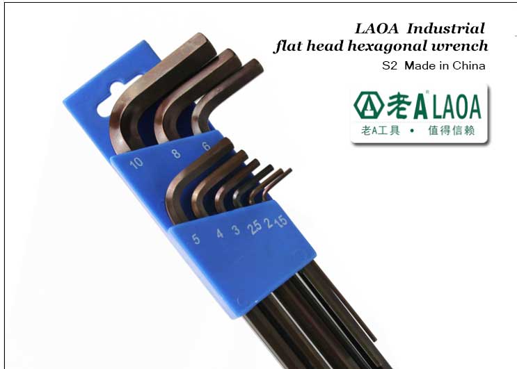9 pcs S2 소재 prolong 플랫 헤드 육각 렌치 세트 육각형 바 렌치 세트 1.5-1.0mm