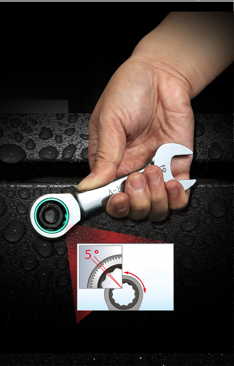 LAOA 미니 짧은 래칫 렌치 16-20mm 조정 가능한 스패너 CR-V 원숭이 렌치 자동차 차량 자동 교체 부품 DIY