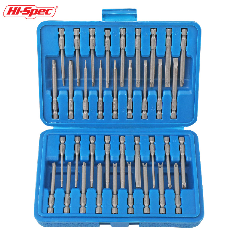 36pc 75mm 긴 육각 생크 드라이버 멀티 비트 세트 변조 방지 보안 Torx, 정사각형, XZN 드라이버 비트 상자