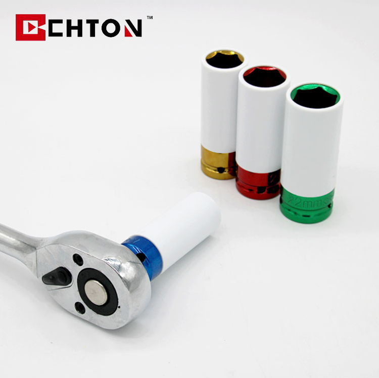 5 Pcs 1/2 인치 15 17 19 21 22MM 자동차 수리 도구 다채로운 충격 소켓 세트