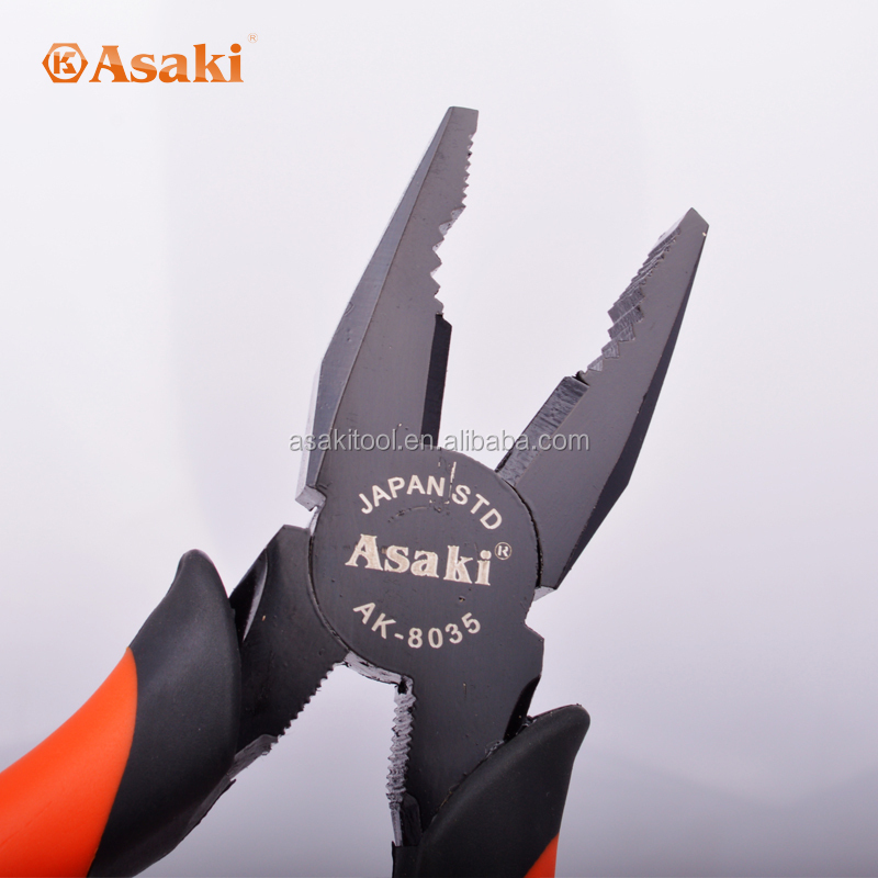 AK-8035 뜨거운 판매 깔따구 조합 절단 플라이어 8 인치 손 도구 코팅 블랙