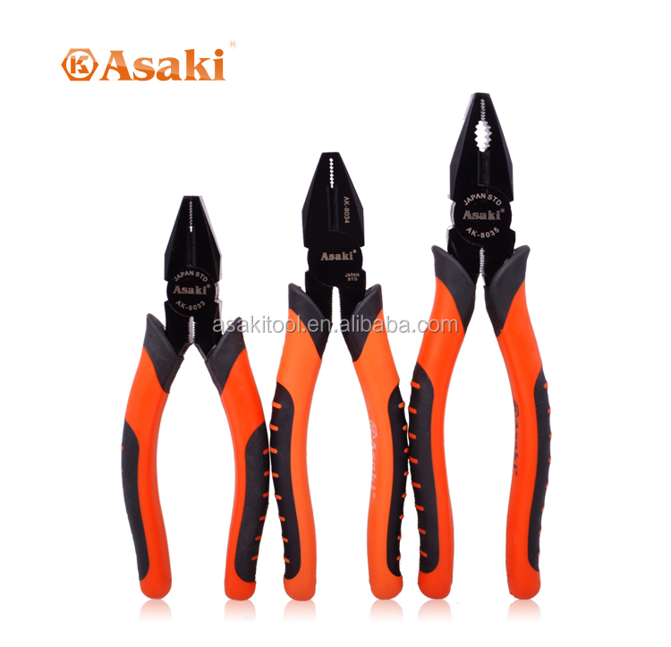AK-8035 뜨거운 판매 깔따구 조합 절단 플라이어 8 인치 손 도구 코팅 블랙