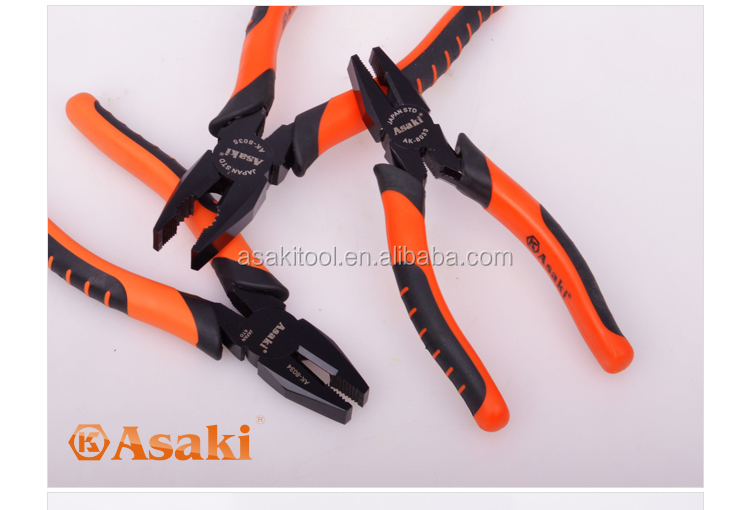 AK-8035 뜨거운 판매 깔따구 조합 절단 플라이어 8 인치 손 도구 코팅 블랙