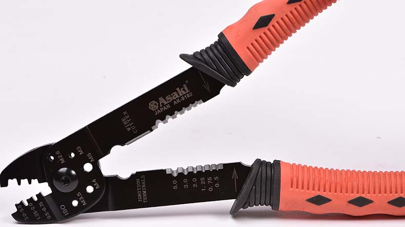 ASAKI AK-9102 5 1 와이어 스트리퍼 플라이어 멀티 사용 케이블 스트리퍼 와이어 커터 압착 도구 수동 펜치 합금 스틸