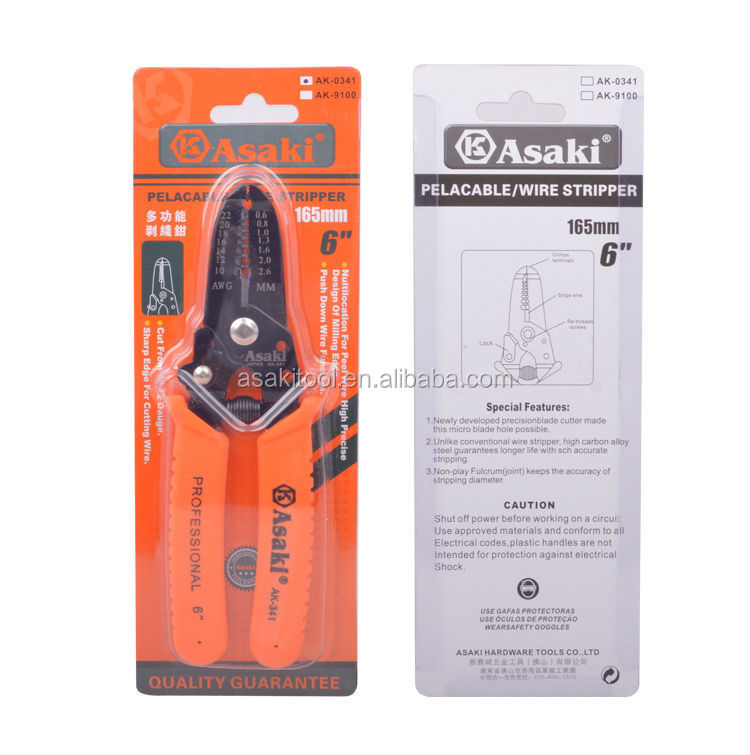 AK-9101 중간 급료 수동 철사 스트리퍼 전기공 철사 벗기는 손 공구