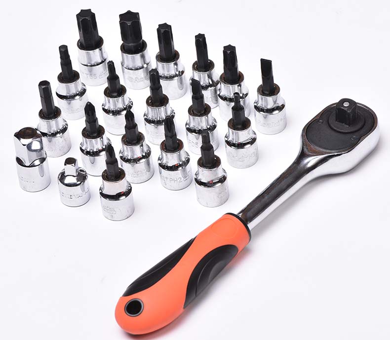 Asaki 121PCS 전문 1/4 "+ 3/8" + 1/2 "소켓 렌치 세트 도구 손 도구 플라스틱 상자
