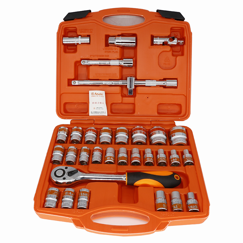 ASAKI 32pcs CRV 도구 키트 자동 수리 도구 자동차 수리 도구 상자 및 래칫 렌치 소켓 세트
