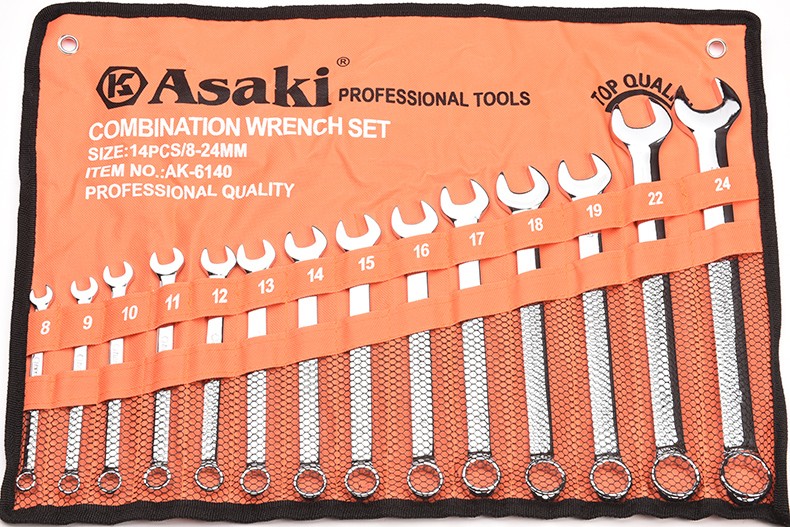 AK-6140 14pcs 8-24mm 폴란드어 조합 렌치 세트