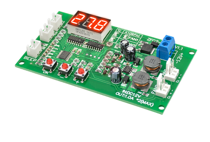 DC 12V 2 CH PWM 디지털 DC 모터 속도 컨트롤러 지사 팬 온도 조절기 온도 제어 스위치 NTC 센서 버저