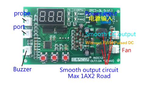 DC 12V 2 CH PWM 디지털 DC 모터 속도 컨트롤러 지사 팬 온도 조절기 온도 제어 스위치 NTC 센서 버저