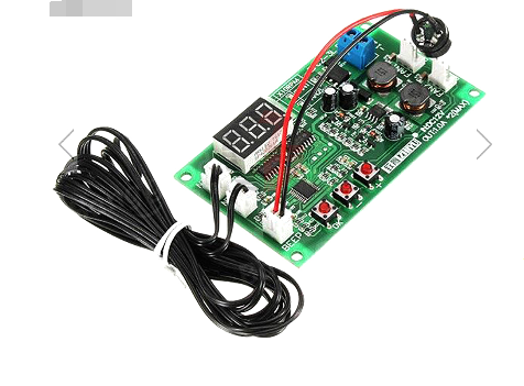DC 12V 2 CH PWM 디지털 DC 모터 속도 컨트롤러 지사 팬 온도 조절기 온도 제어 스위치 NTC 센서 버저