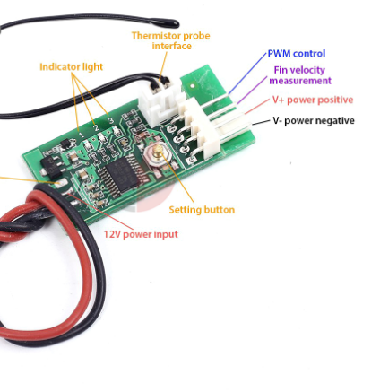 12V PWM DC 모터 온도 속도 컨트롤러 LED 라이트 CPU 팬 속도 조절기 제어 스위치 온도 조절기 4 와이어 센서