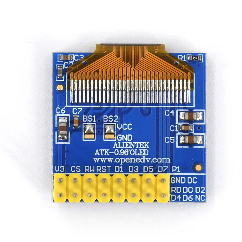 0.96인치 OLED 디스플레이 모듈 (순청색) - 128x64 해상도 STM32 드라이버 자료 포함 [ALIENTEK-24]