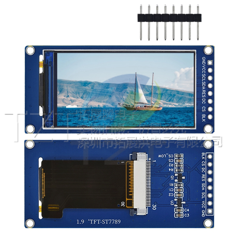 1.9 인치 IPS 전체 각도 TFT 디스플레이 화면 LCD 화면 컬러 디스플레이 모듈 SPI 직렬 포트 고화질 170x320 ST7789 IC [ZTI45-006]