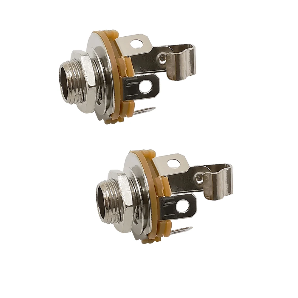 6.35mm 단자 - 6.5 대형 모노 마이크 잭 (패널 장착형 오디오 메탈 소켓) 10Pcs [ZCH008-005]
