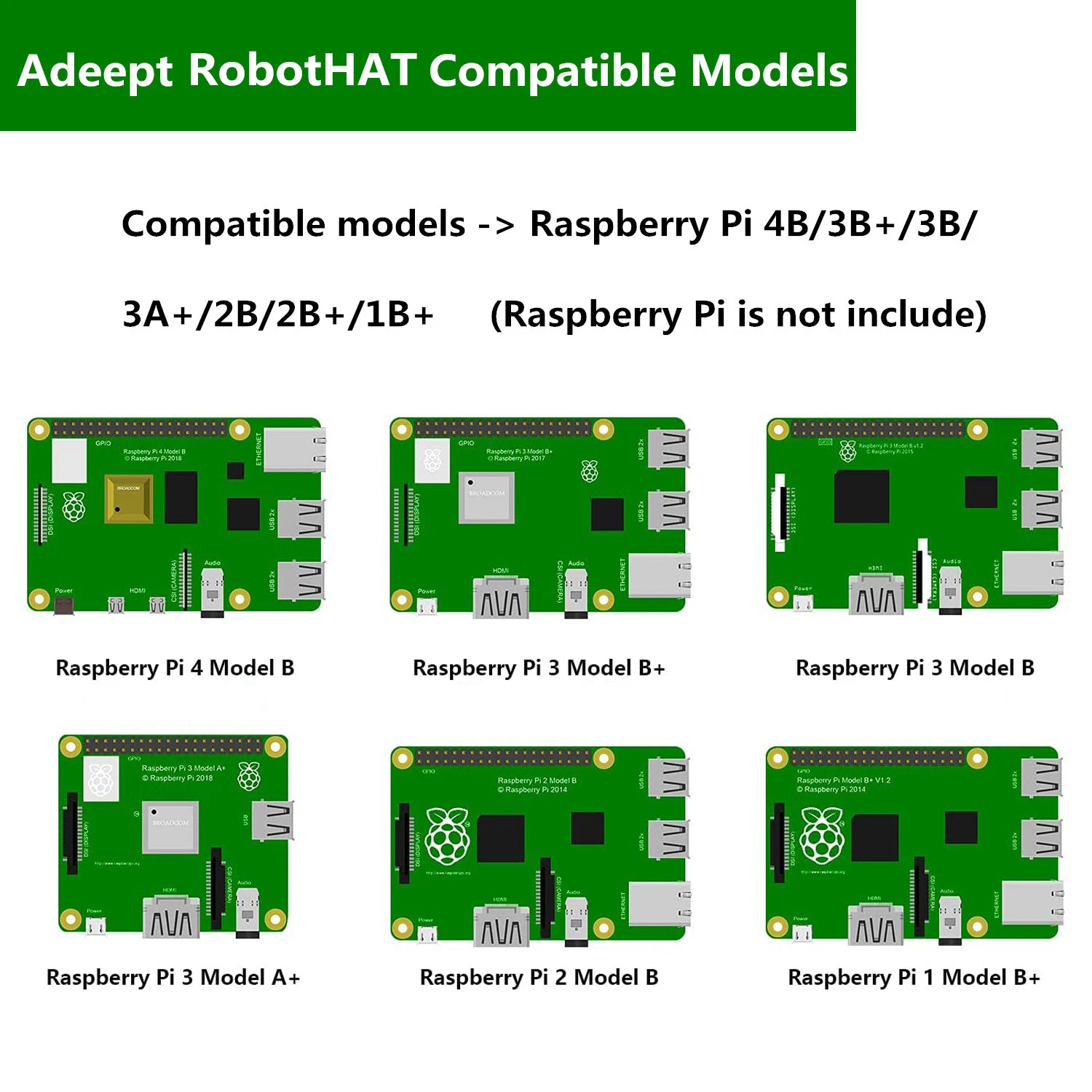 ADM133 라즈베리 파이용 로봇 HAT 확장 보드-Raspberry Pi 5 4B 3B 3B+ 호환 스마트 로봇 카 드라이버 (PDF 튜토리얼 포함) [Adeept-038]