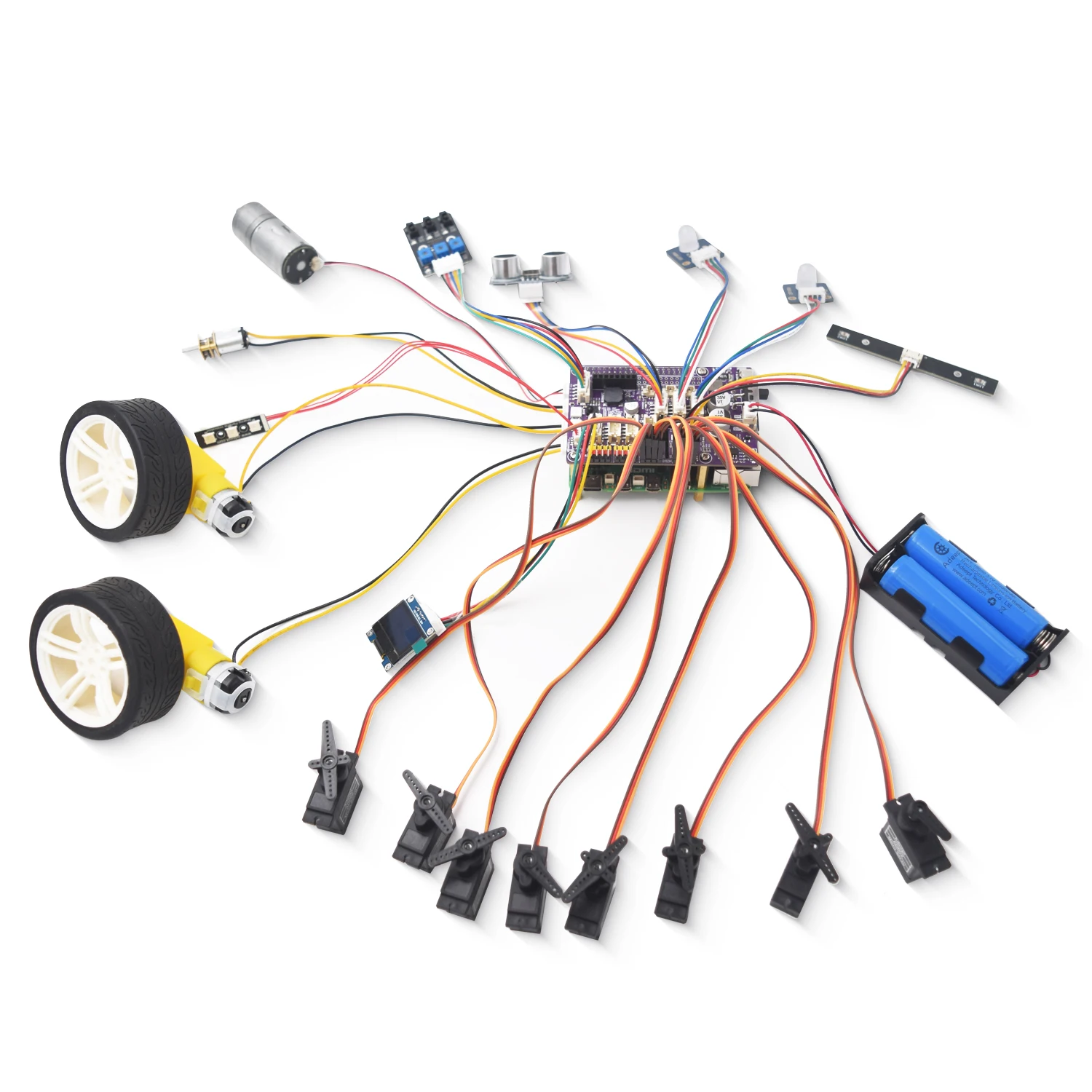 ADM133 라즈베리 파이용 로봇 HAT 확장 보드-Raspberry Pi 5 4B 3B 3B+ 호환 스마트 로봇 카 드라이버 (PDF 튜토리얼 포함) [Adeept-038]