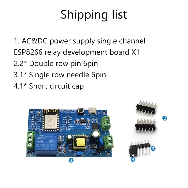 와이파이 단일 릴레이 ESP-12F 개발 보드 AC/DC 전원 ESP8266 [LCTECH-38]