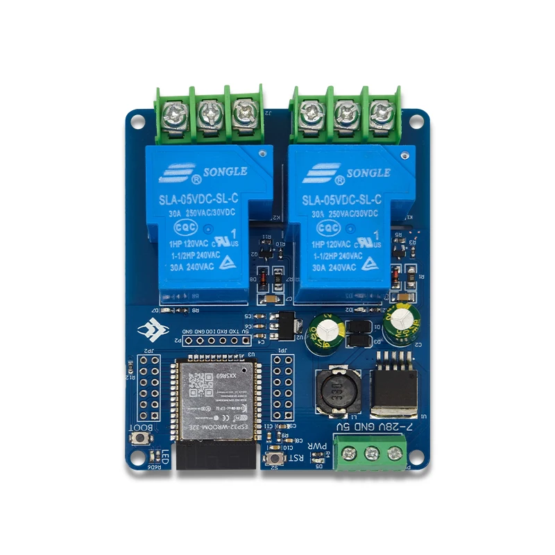 DC7-28/5V 전원 공급 장치 WIFI Bluetooth 듀얼 채널 30A 릴레이 개발 보드 ESP32 보조 개발 [LCTECH-61]