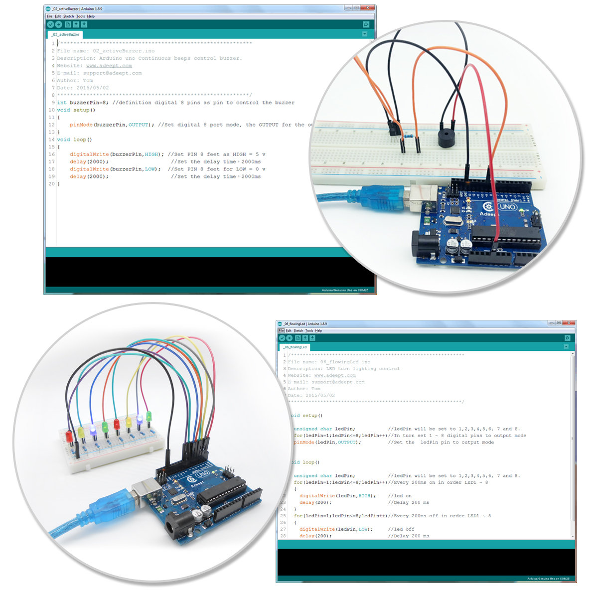 ADA006 아두이노 UNO R3를 위한 심층 RFID 스타터 키트를 알고 활용하는 방법, 서보 RC522 RFID 모듈 PS2 조이스틱 학습 키트, 가이드북 포함 [Adeept-033]