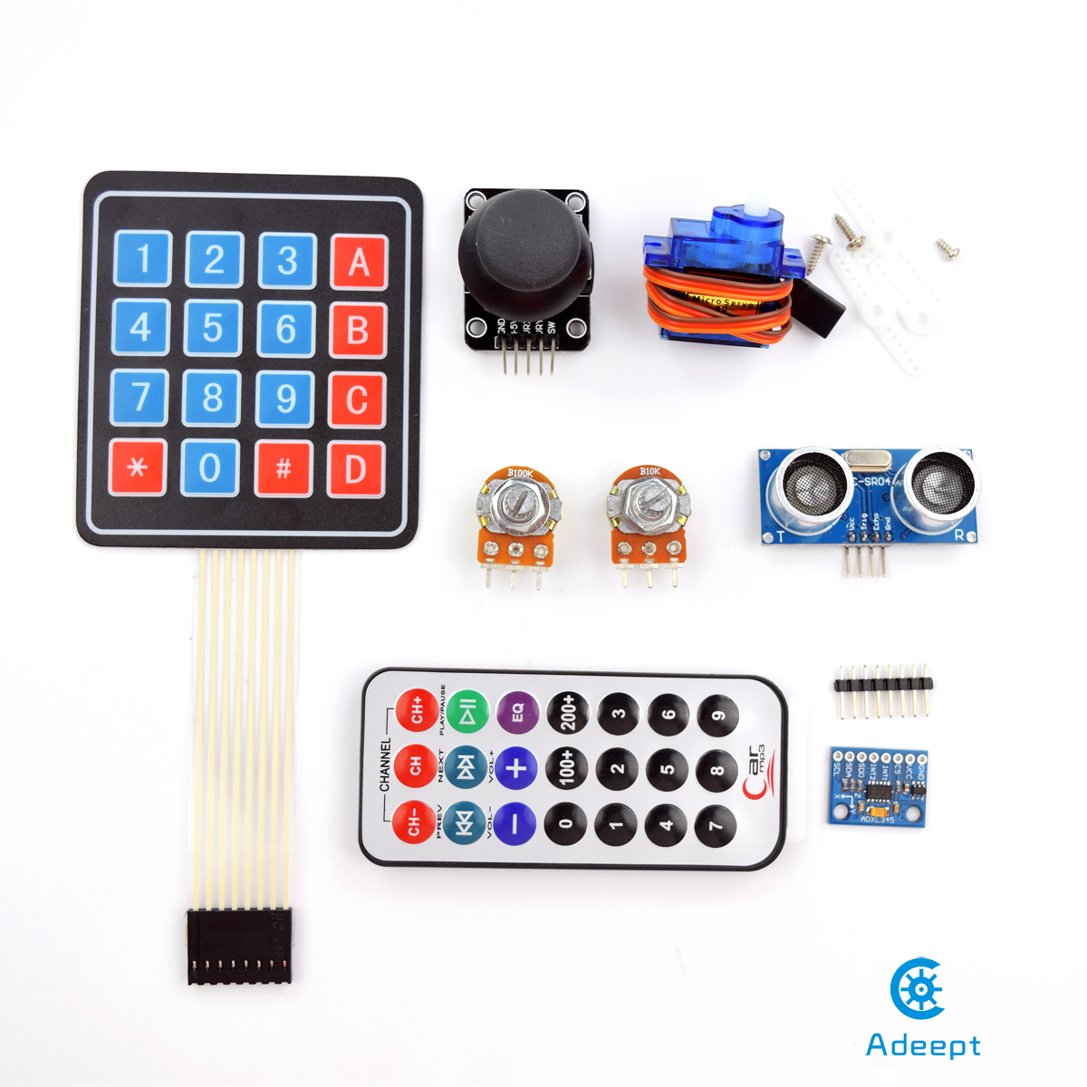 ADA006 아두이노 UNO R3를 위한 심층 RFID 스타터 키트를 알고 활용하는 방법, 서보 RC522 RFID 모듈 PS2 조이스틱 학습 키트, 가이드북 포함 [Adeept-033]