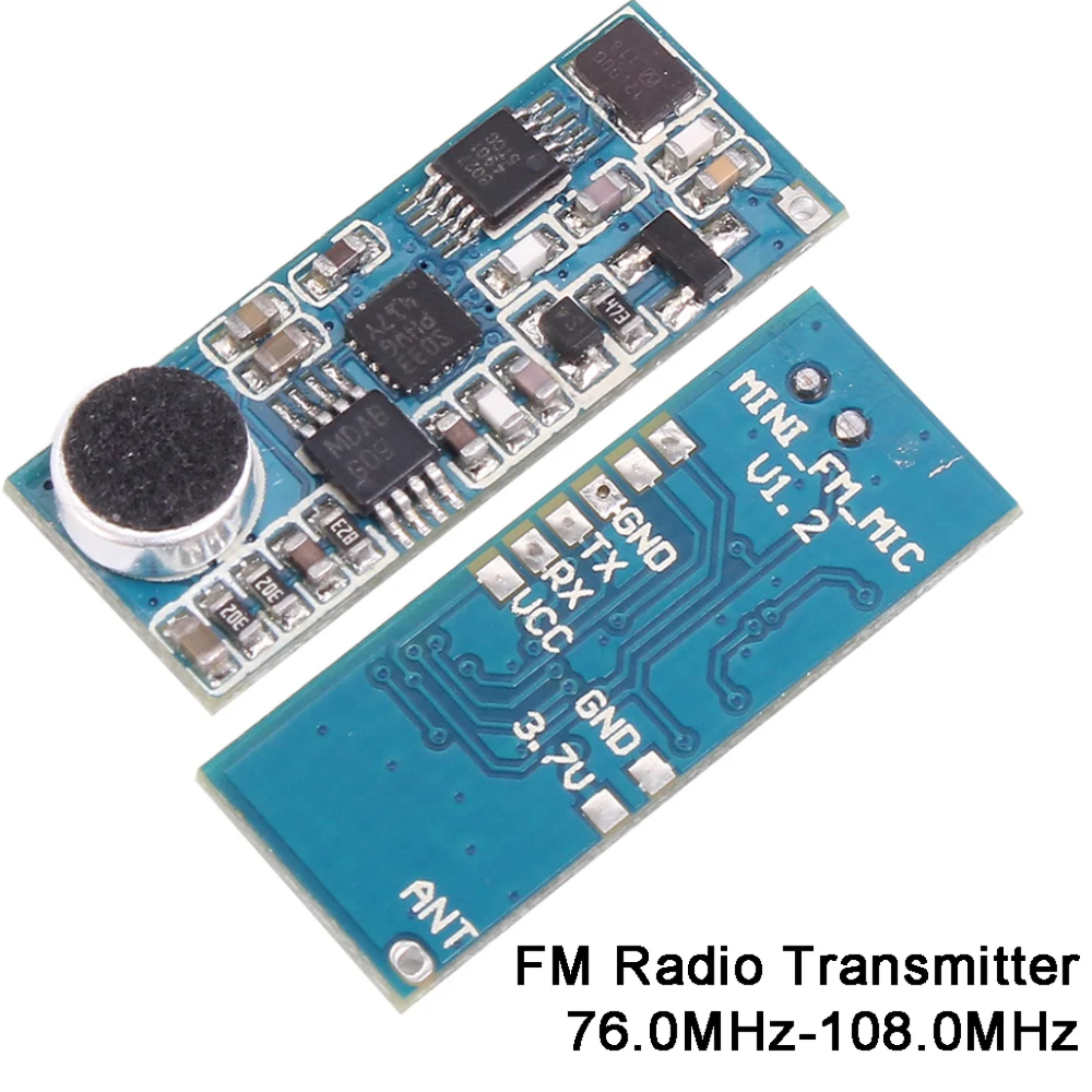 미니 FM 송신기 모듈 76.0MHz-108.0MHz 단일 채널 무선 마이크 전송 보드 조정 가능한 감도 PLL DC 3-5V [ZTP50-013]