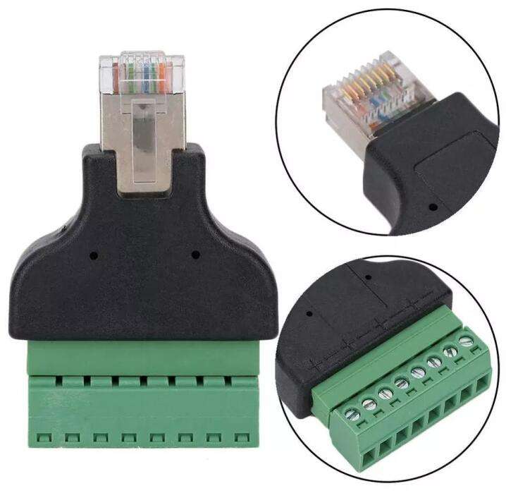 RJ45 이더넷 남성 8 핀 AV 터미널 나사 어댑터 블록 플러그 CCTV 액세서리 커넥터 [ZCD095-008]