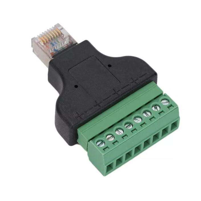 RJ45 이더넷 남성 8 핀 AV 터미널 나사 어댑터 블록 플러그 CCTV 액세서리 커넥터