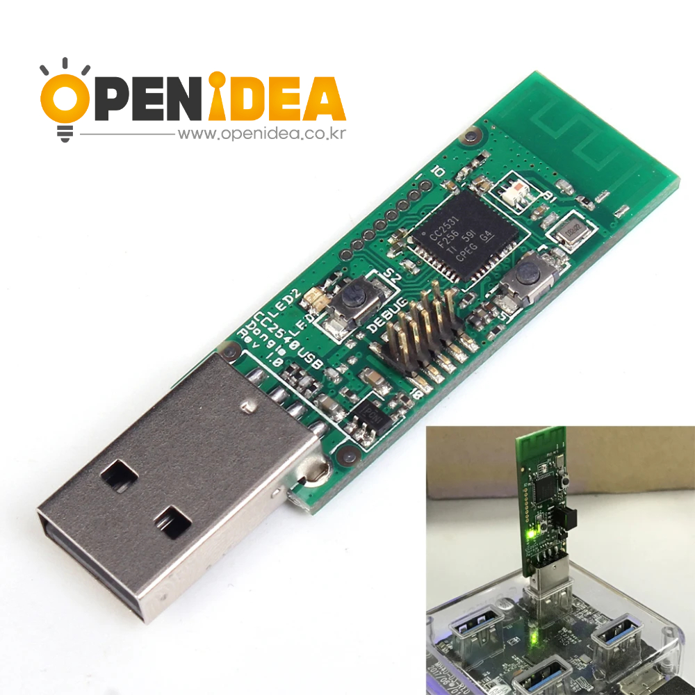 USB 지그비 모듈 무선 스니퍼 베어 보드 패킷 프로토콜 분석기 CC2531 USB 인터페이스 동글 캡처 패킷 지그비 모듈 [ZTF113-010]