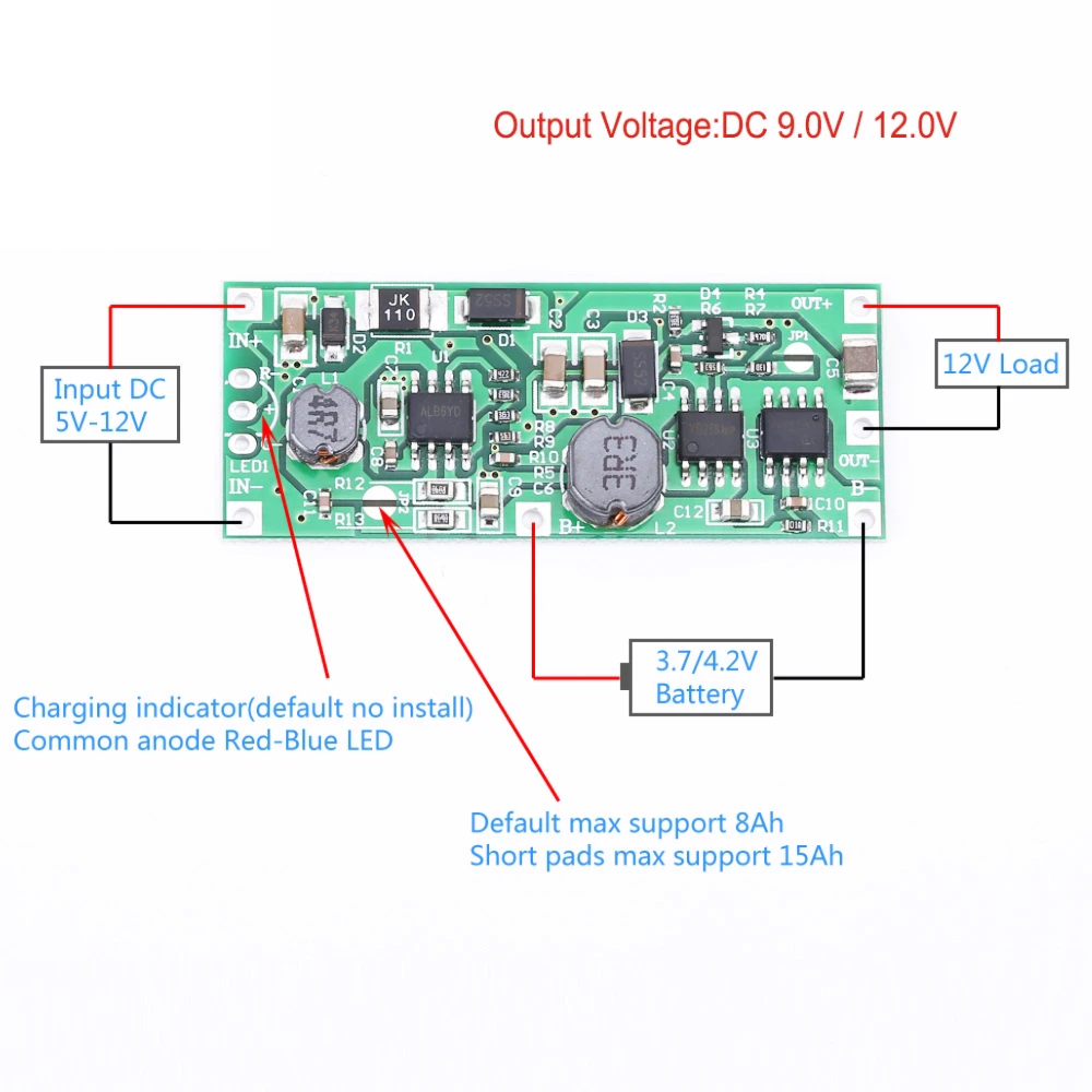 3.7V 리튬배터리 DC UPS 무정전 모듈 충방전 승압 12V 정전 승압 [ZTA179-145]
