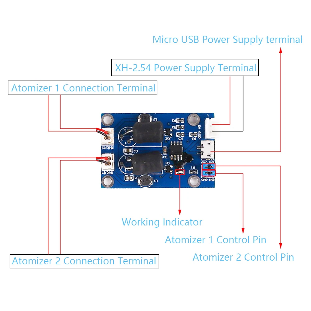 양방향 초음파 분무 센서 모듈 스마트 가습기 미세다공성 분무 시트는 ARDUINO에 적합 [ZTL46-002]