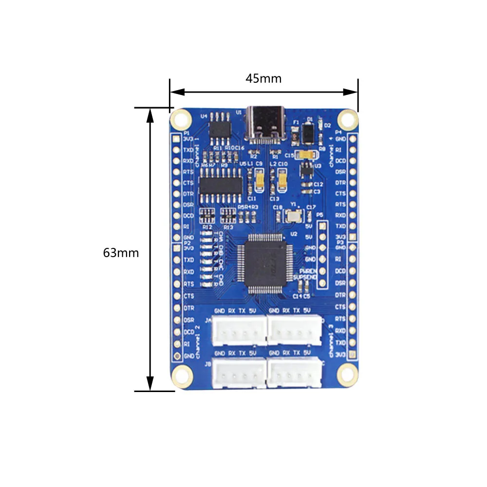 USB 4번 TTL 시리얼 포트 오리지널 FT4232HL 칩 USB 멀티플렉서 5V 3.3V [ZTB60-001]