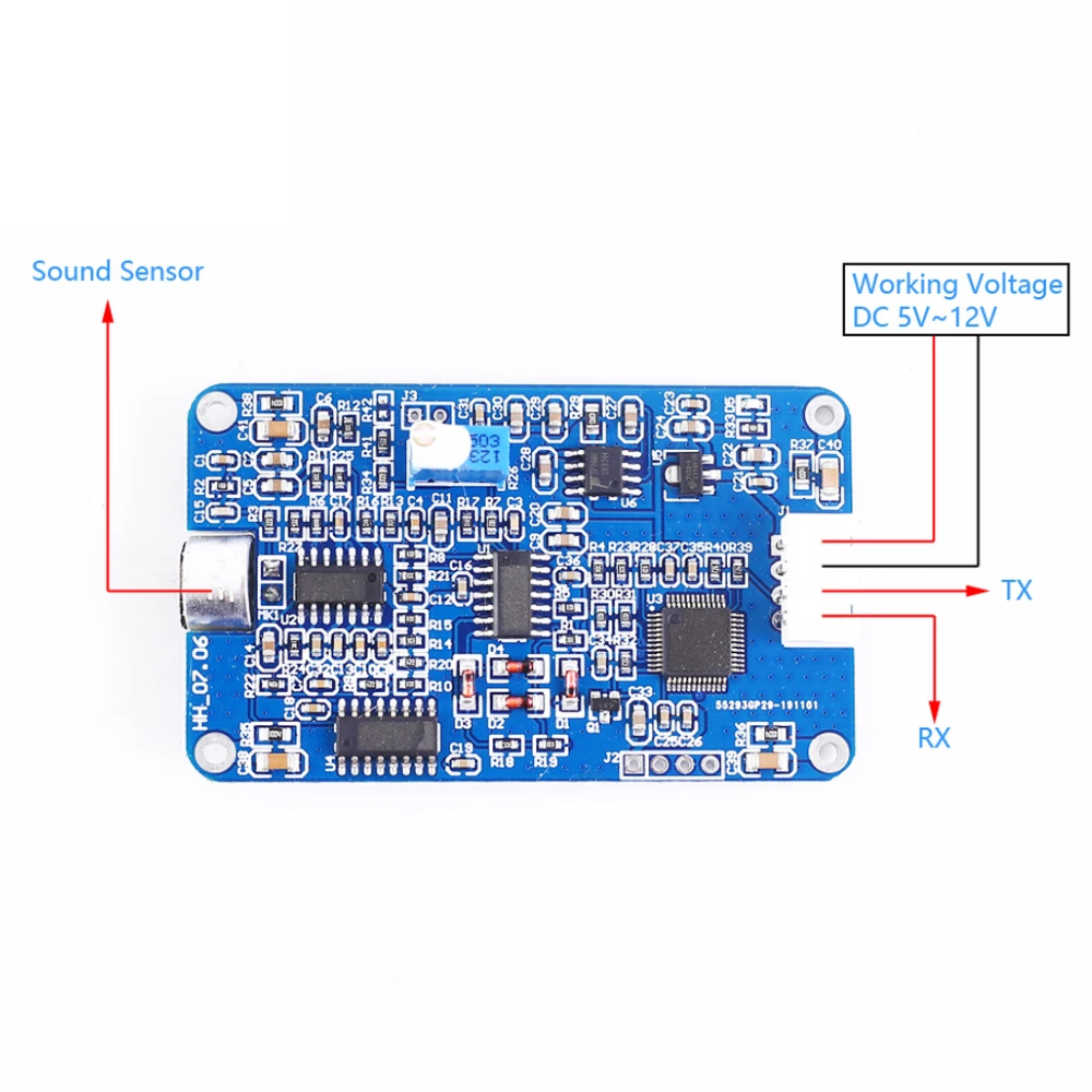 Arduino 사운드 센서 모듈용 30dB-130dB 감지기 볼륨 모니터 소음 감지기 5V-12V TTL UART [ZTP50-020]