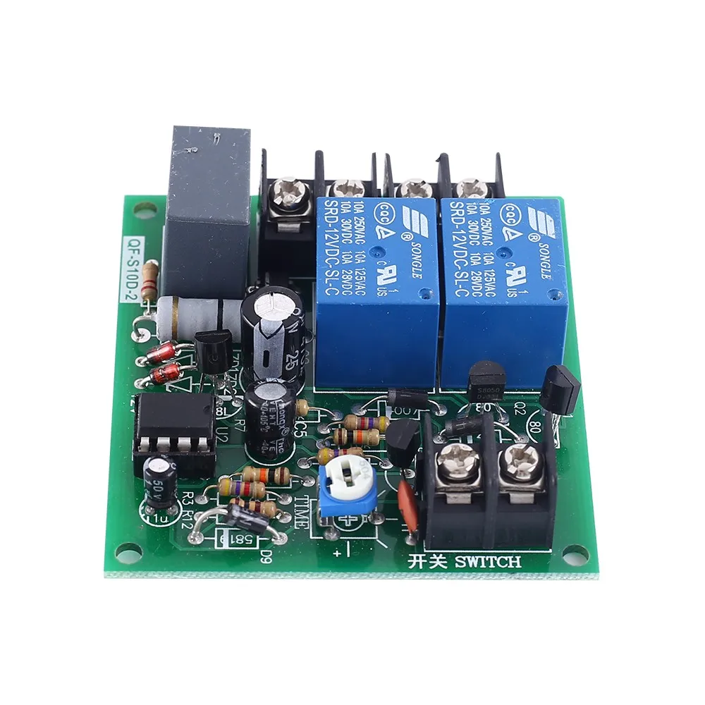 AC 220V 10A 2 채널 2CH 전원 시간 시퀀스 보드 1-60S 조정 가능한 순차 컨트롤러 모듈 순차 시작 역방향 정지 [ZTA179-151]