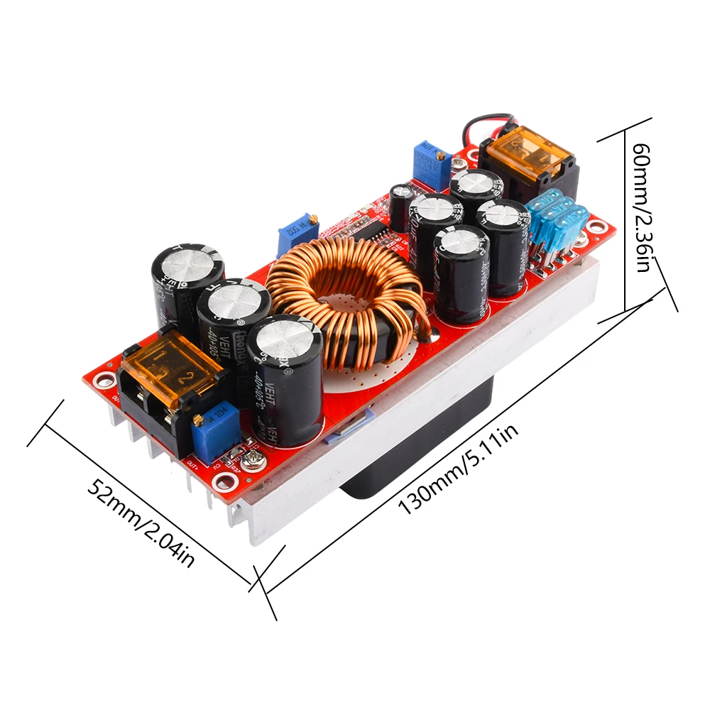 1200W 20A 1500W 30A 1800W 40A DC-DC 부스트 컨버터 스텝 업 전원 공급 장치 모듈 10-60V~12-90V 가변 전압 충전기 [ZTA179-173]