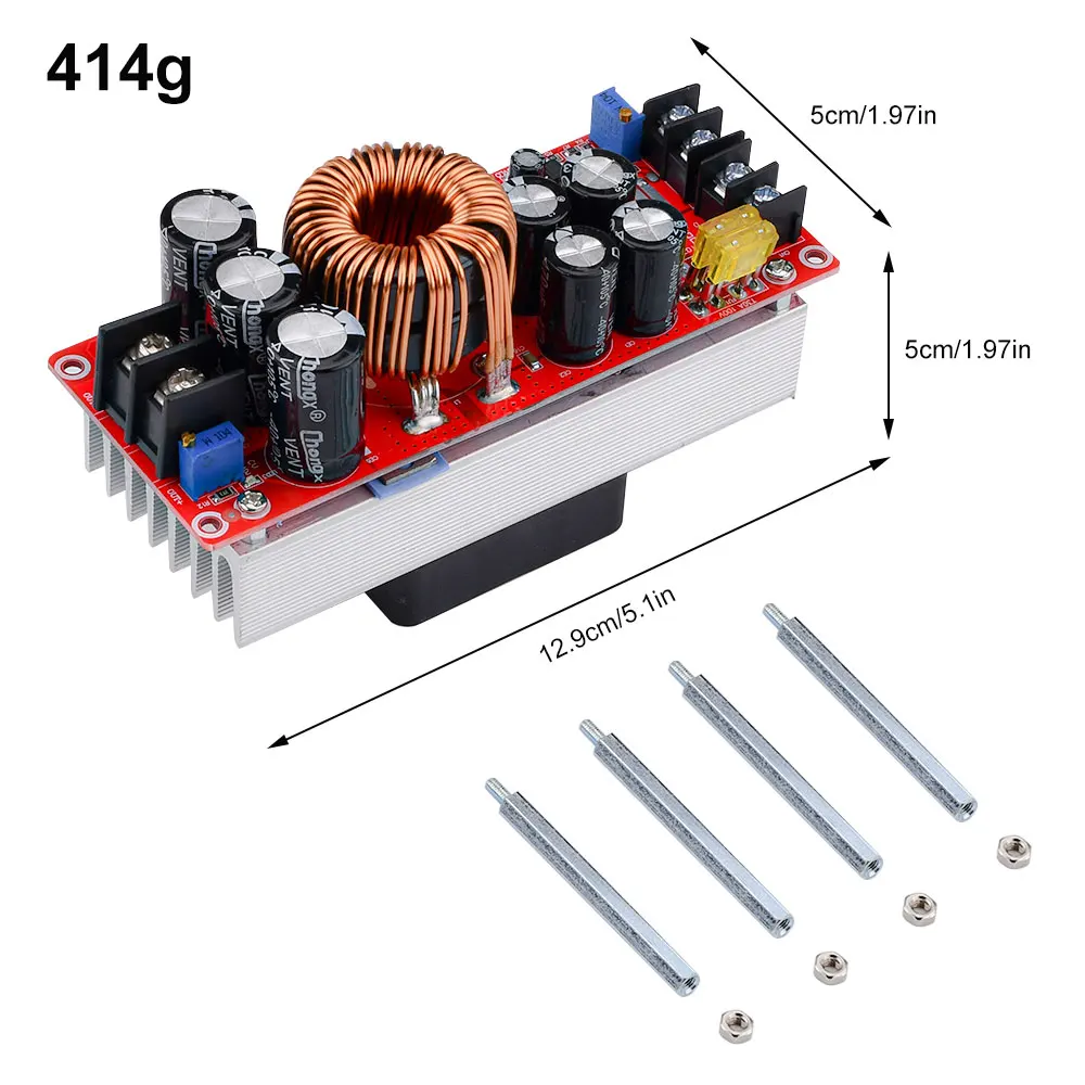 1200W 20A 1500W 30A 1800W 40A DC-DC 부스트 컨버터 스텝 업 전원 공급 장치 모듈 10-60V~12-90V 가변 전압 충전기 [ZTA179-173]