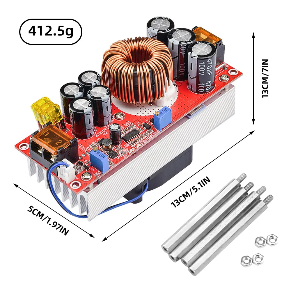 1200W 20A 1500W 30A 1800W 40A DC-DC 부스트 컨버터 스텝 업 전원 공급 장치 모듈 10-60V~12-90V 가변 전압 충전기 [ZTA179-173]