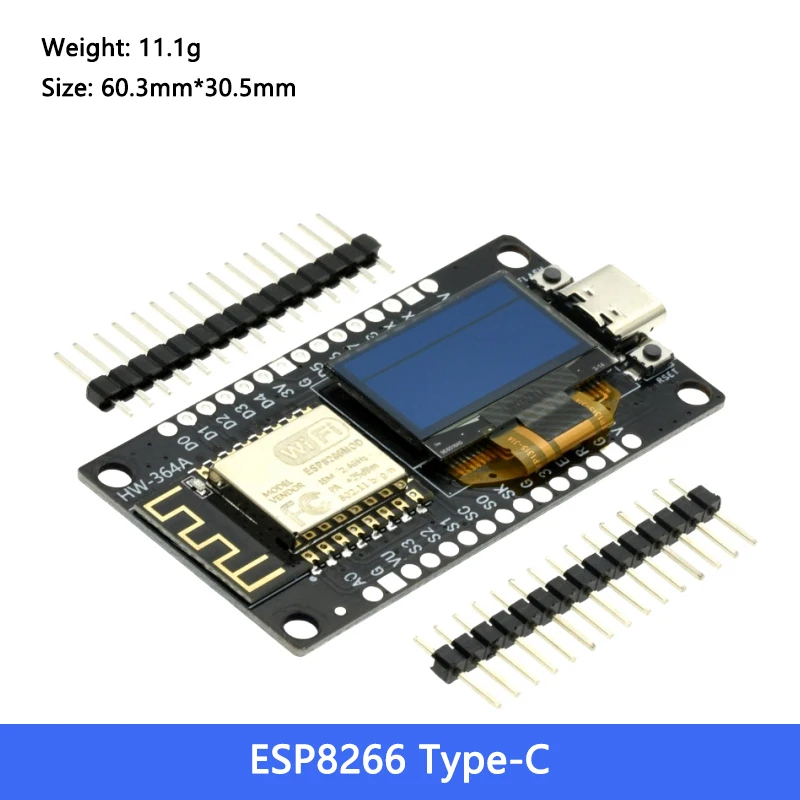 ESP8266 개발 보드 (CH340G 시리얼 칩 탑재) - 0.96인치 OLED WiFi 모듈 [ZTI45-019]