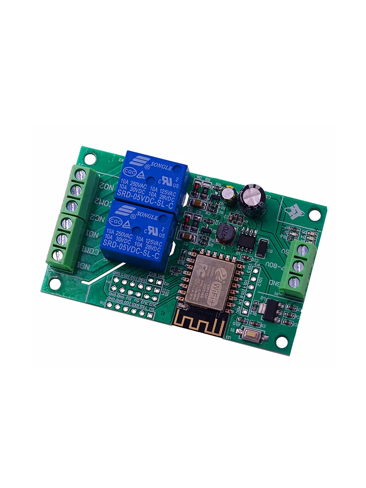 듀얼 릴레이 모듈 ESP-12F 개발 보드 전원 공급 장치 2 차 개발 ESP8266WIFI 5V 8-80V [ZTF113-018]