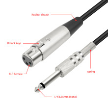 모노 트랙 6.35MM 3회전 캐논 XLR 모티브 1/4 TS 모티브 캐논 모티브 조음대 마이크 선 1.8M [ZBL034-095]